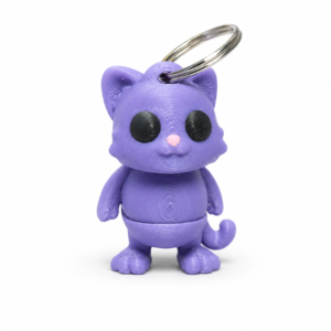 Officially Licensed Zou3D Purple Cat Keychain